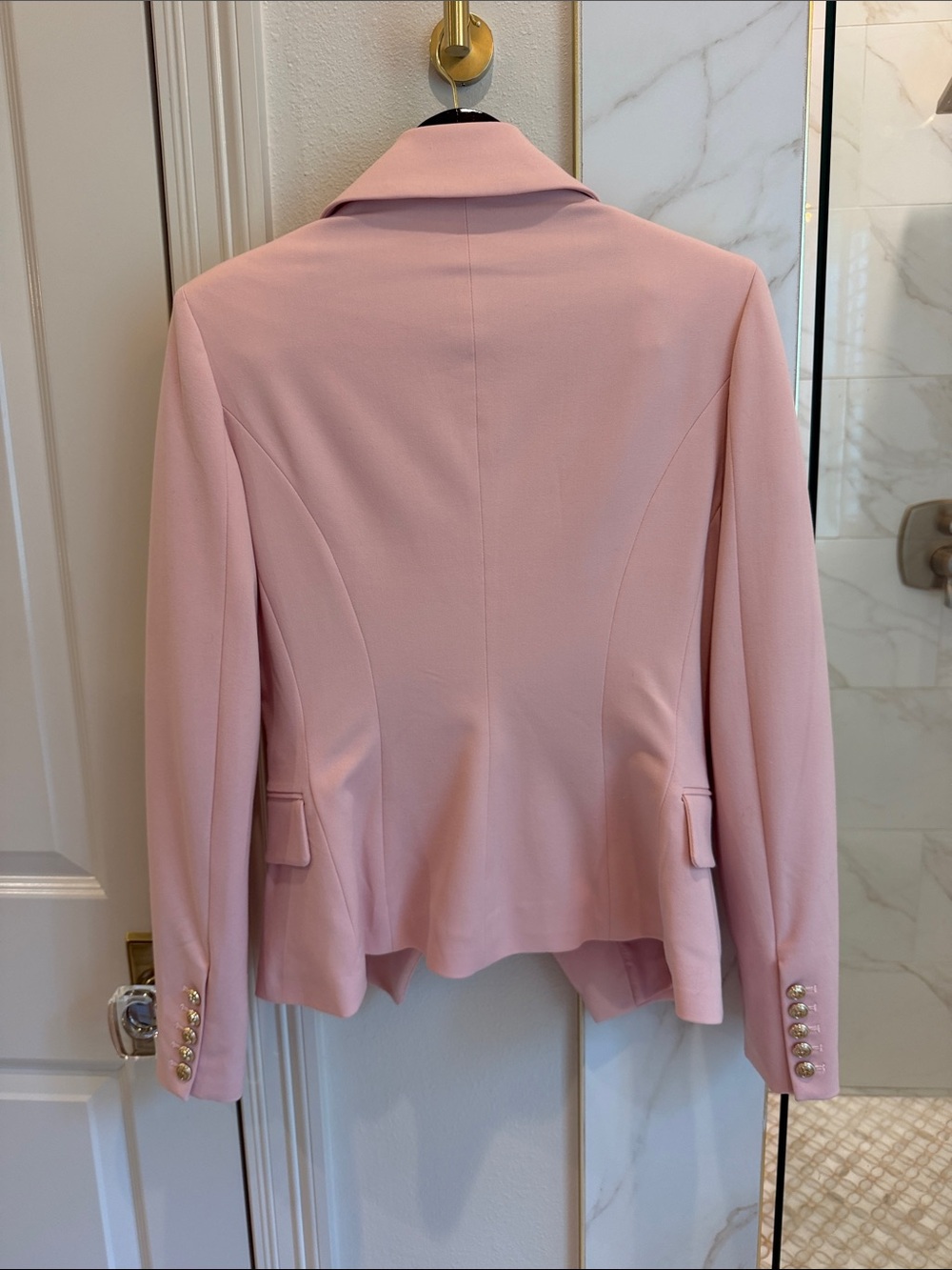 Rachel Parcell Double-Breasted Pink Blazer with Gold Buttons - Picture 7 of 7
